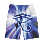 Egyptian Eye Of Horus Print Cotton Shorts