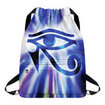 Egyptian Eye Of Horus Print Drawstring Backpack