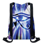 Egyptian Eye Of Horus Print Drawstring Backpack