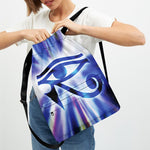 Egyptian Eye Of Horus Print Drawstring Backpack