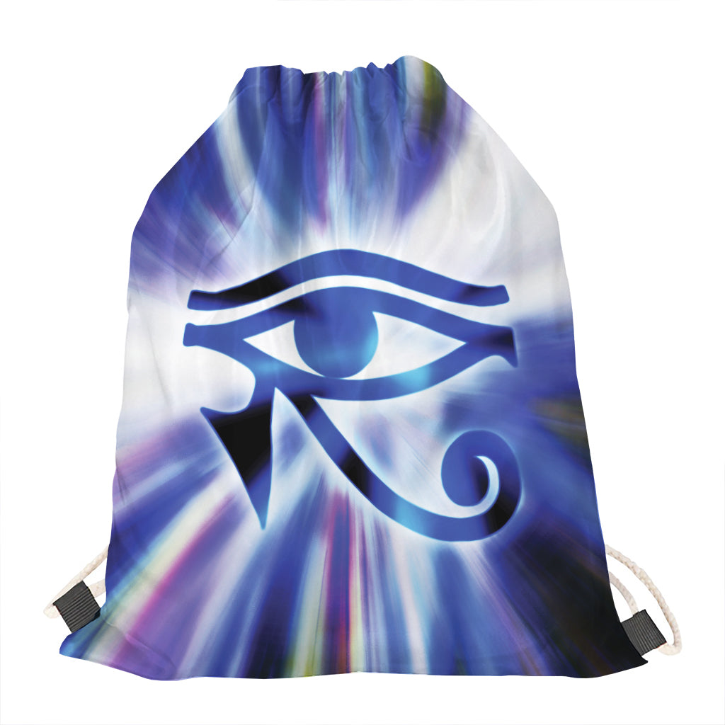 Egyptian Eye Of Horus Print Drawstring Bag