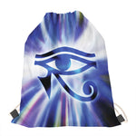 Egyptian Eye Of Horus Print Drawstring Bag