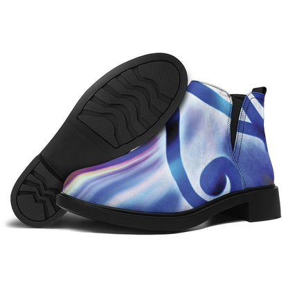 Egyptian Eye Of Horus Print Flat Ankle Boots