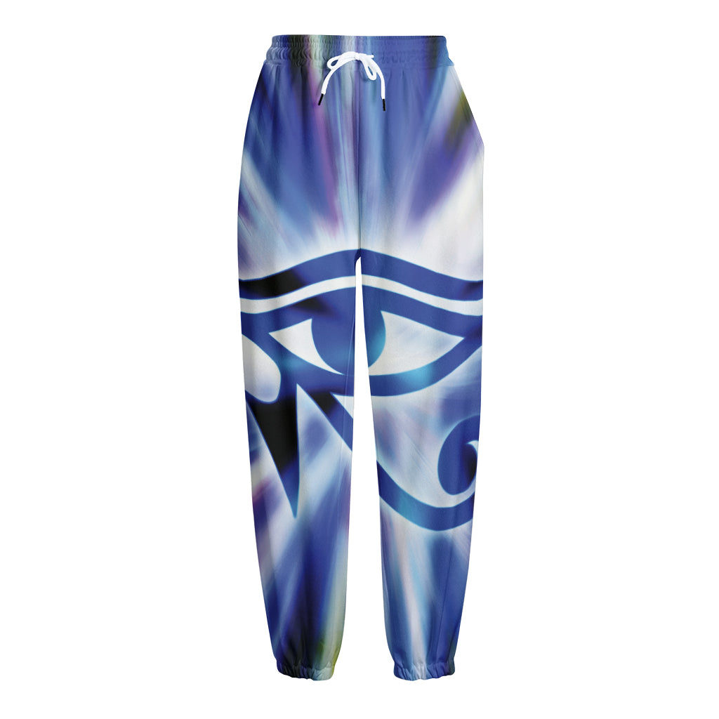 Egyptian Eye Of Horus Print Fleece Lined Knit Pants