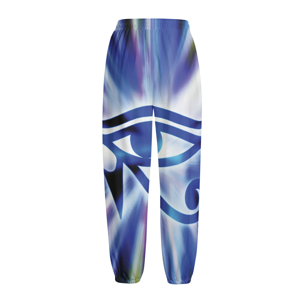 Egyptian Eye Of Horus Print Fleece Lined Knit Pants