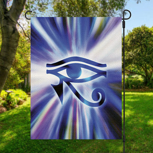 Egyptian Eye Of Horus Print Garden Flag