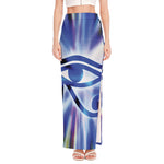 Egyptian Eye Of Horus Print High Slit Maxi Skirt