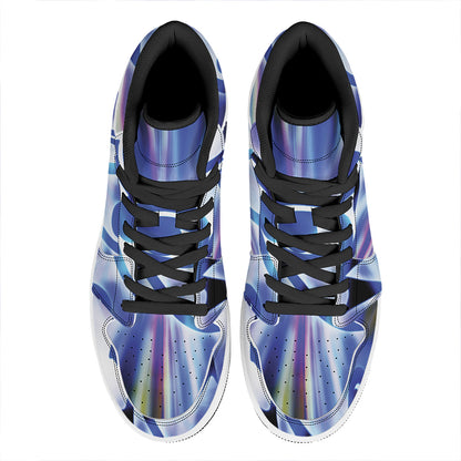 Egyptian Eye Of Horus Print High Top Leather Sneakers
