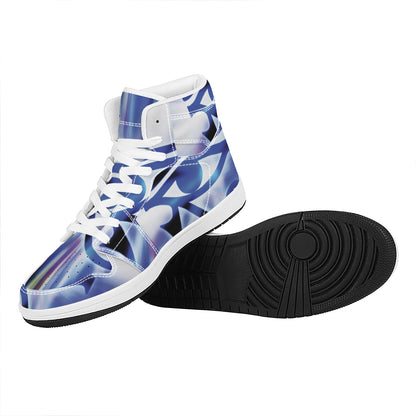 Egyptian Eye Of Horus Print High Top Leather Sneakers