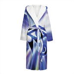 Egyptian Eye Of Horus Print Hooded Bathrobe