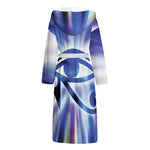 Egyptian Eye Of Horus Print Hooded Bathrobe
