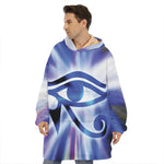Egyptian Eye Of Horus Print Hoodie Blanket