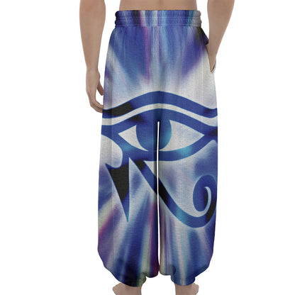 Egyptian Eye Of Horus Print Lantern Pants