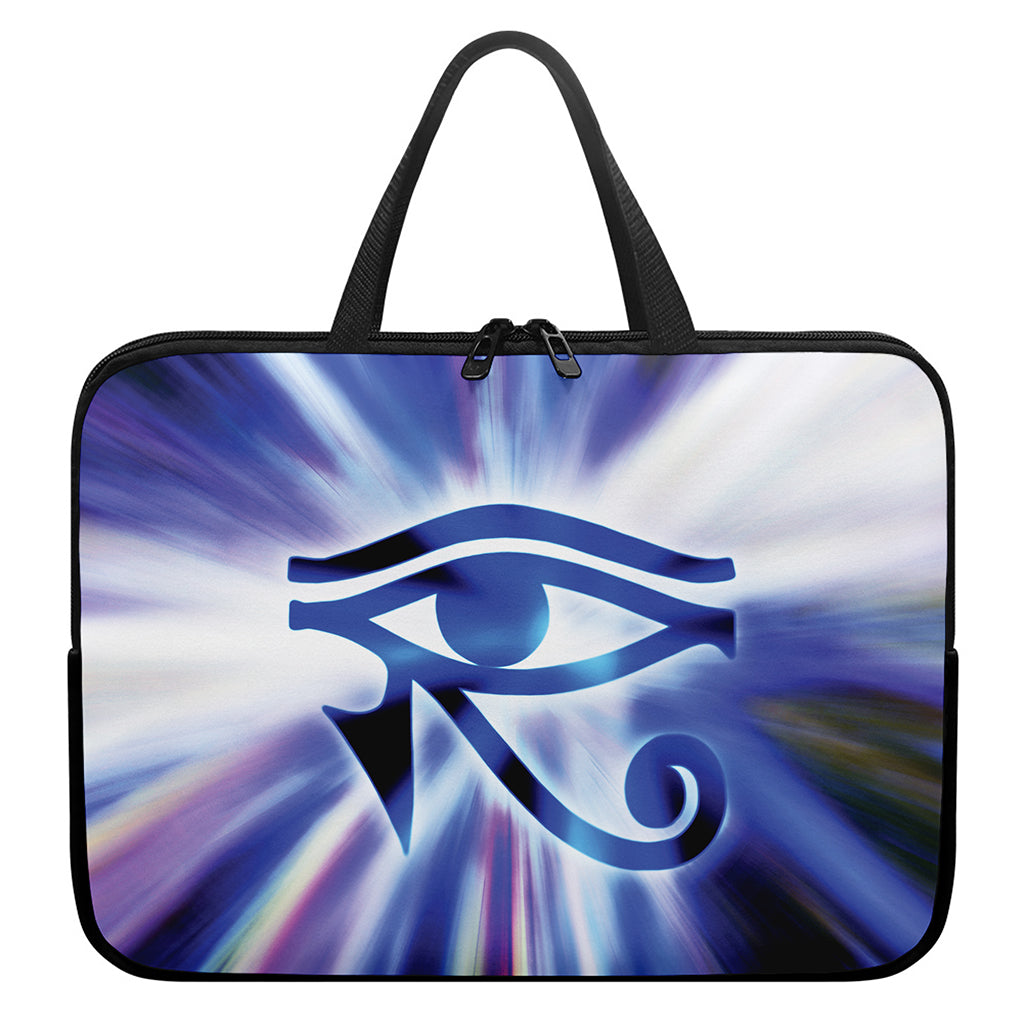 Egyptian Eye Of Horus Print Laptop Sleeve With Handle