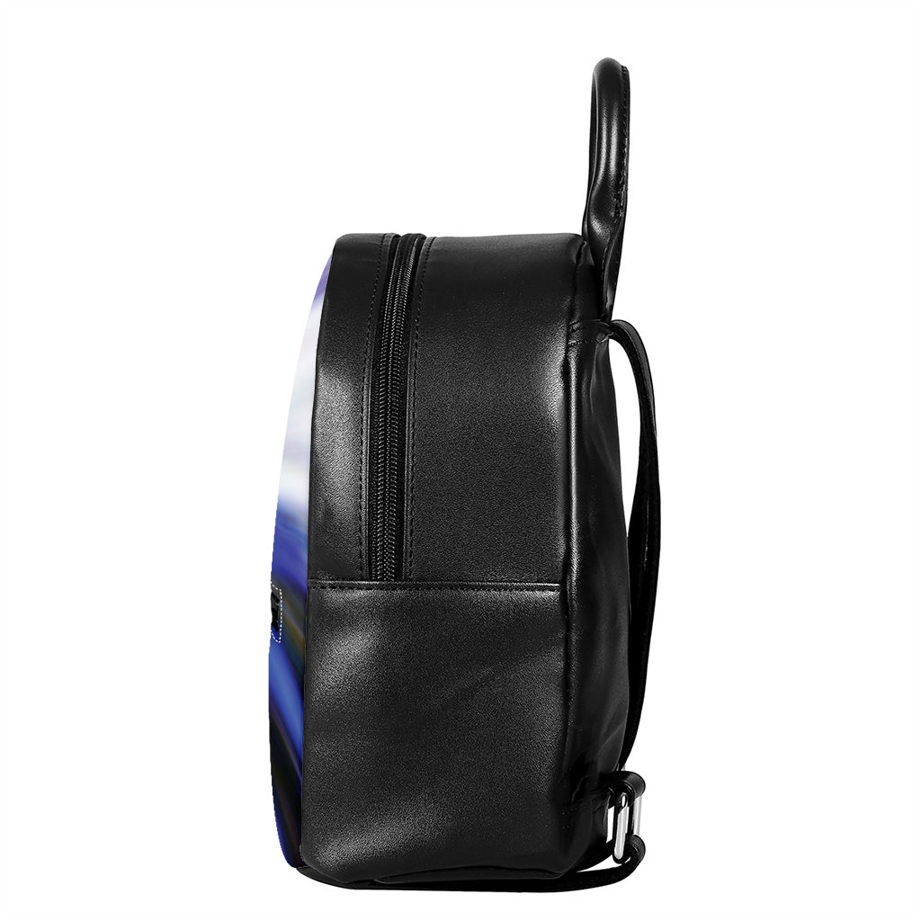 Egyptian Eye Of Horus Print Leather Backpack