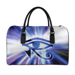 Egyptian Eye Of Horus Print Leather Duffle Bag