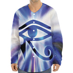 Egyptian Eye Of Horus Print Long Sleeve Baseball Jersey