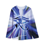 Egyptian Eye Of Horus Print Long Sleeve Short Coat