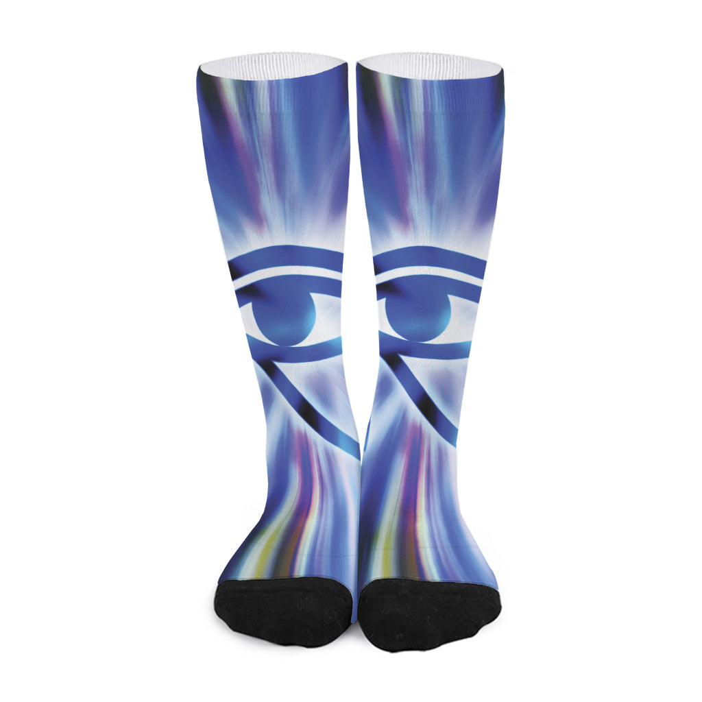 Egyptian Eye Of Horus Print Long Socks