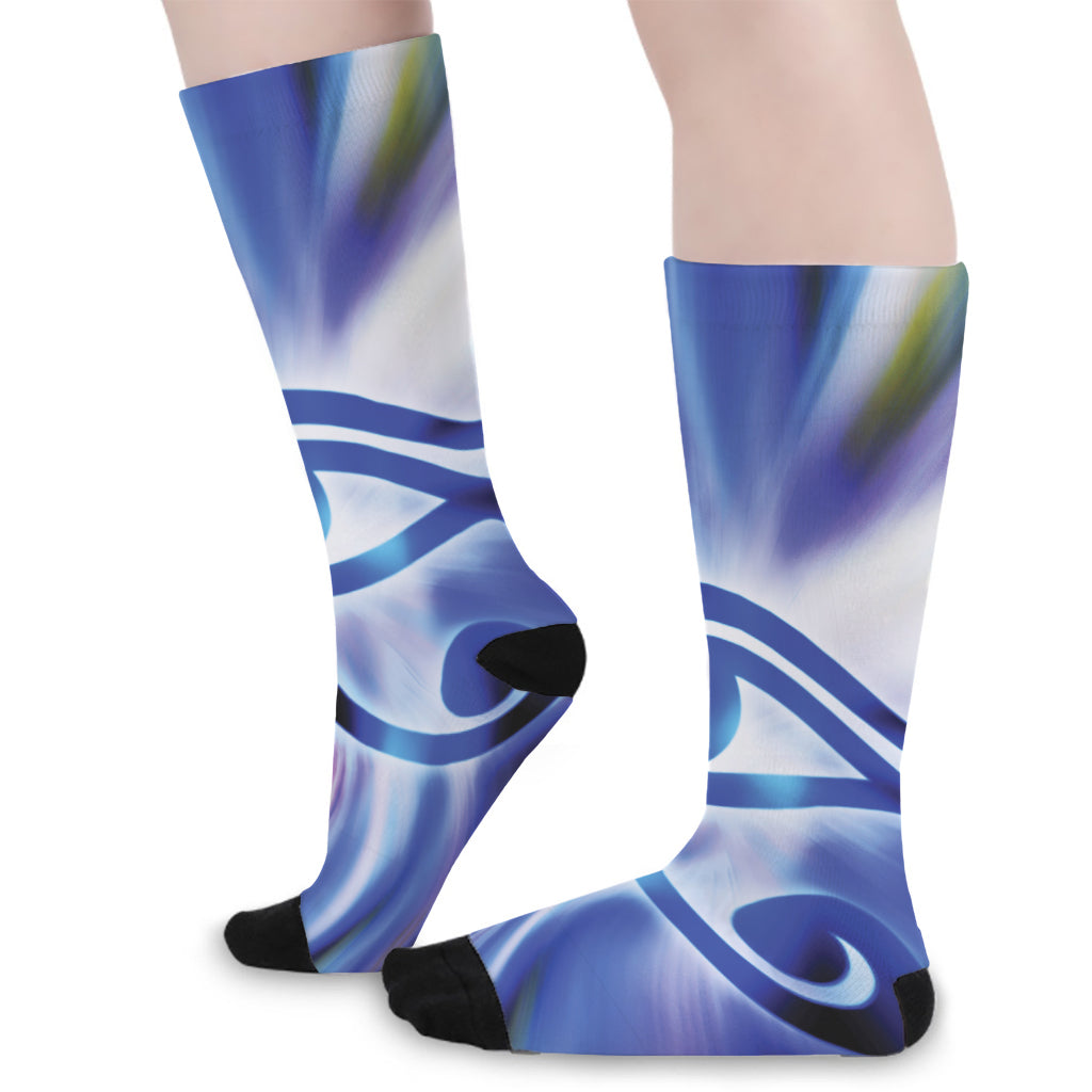 Egyptian Eye Of Horus Print Long Socks