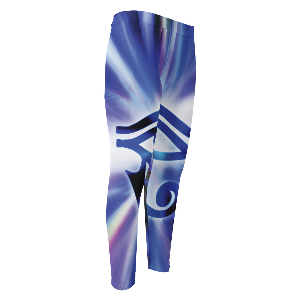 Egyptian Eye Of Horus Print Men's Compression Pants