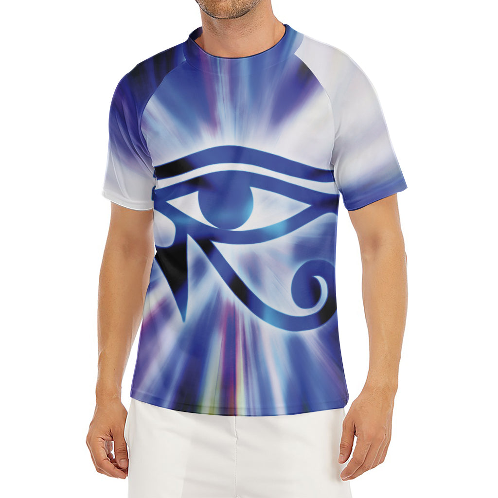 Egyptian Eye Of Horus Print Men's Short Sleeve Rash Guard