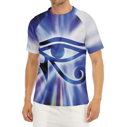 Egyptian Eye Of Horus Print Men's Short Sleeve Rash Guard
