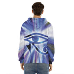 Egyptian Eye Of Horus Print Men's Velvet Pullover Hoodie
