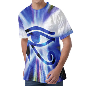 Egyptian Eye Of Horus Print Men's Velvet T-Shirt