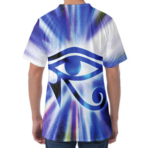 Egyptian Eye Of Horus Print Men's Velvet T-Shirt