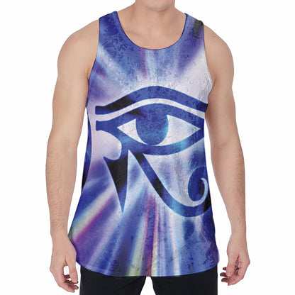 Egyptian Eye Of Horus Print Men's Velvet Tank Top