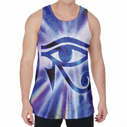 Egyptian Eye Of Horus Print Men's Velvet Tank Top