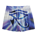 Egyptian Eye Of Horus Print Mesh Shorts