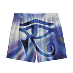 Egyptian Eye Of Horus Print Mesh Shorts