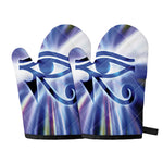 Egyptian Eye Of Horus Print Oven Mitts