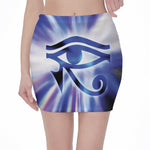Egyptian Eye Of Horus Print Pencil Mini Skirt
