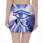 Egyptian Eye Of Horus Print Pencil Mini Skirt