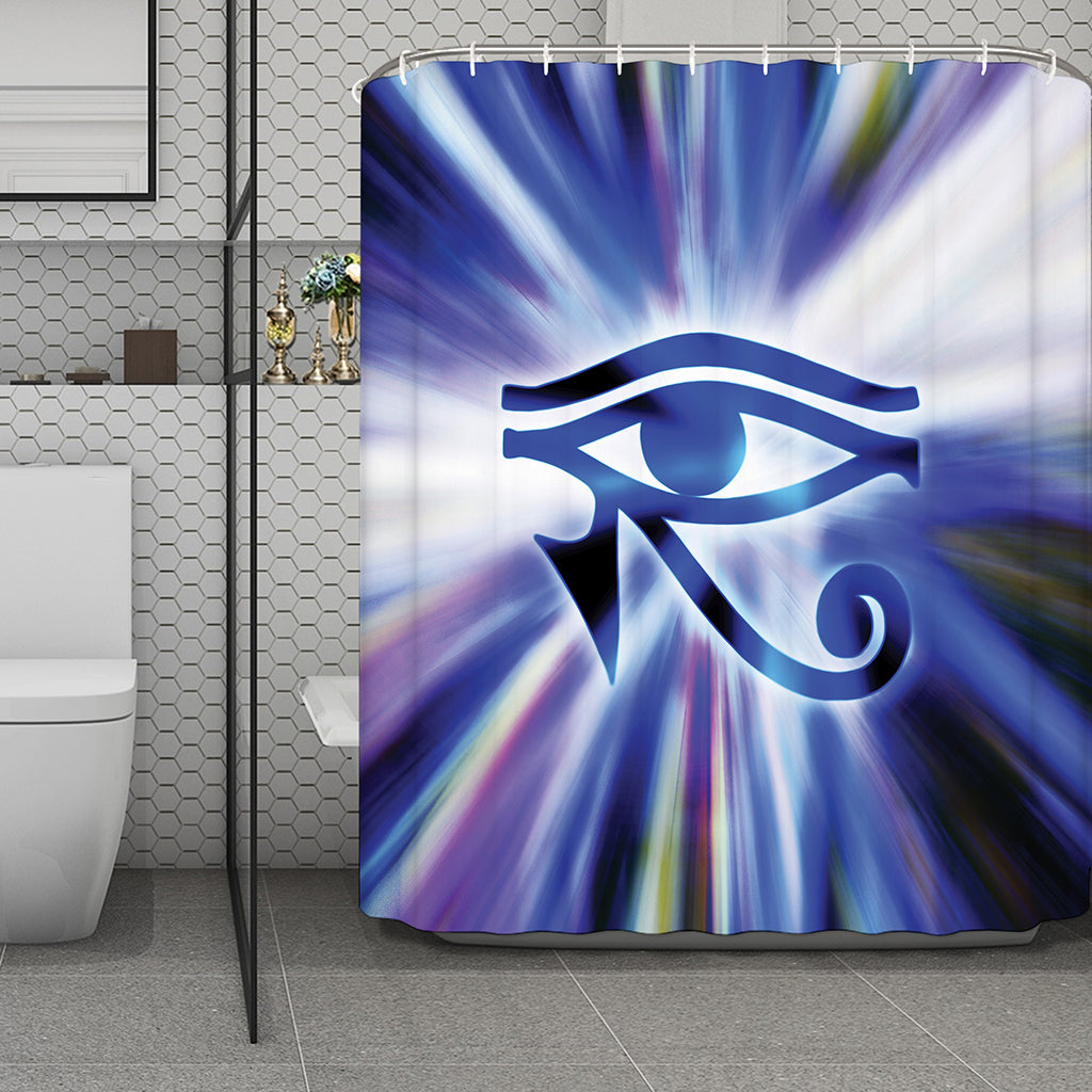 Egyptian Eye Of Horus Print Polyester Shower Curtain