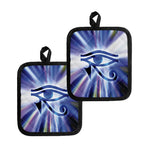 Egyptian Eye Of Horus Print Pot Holders