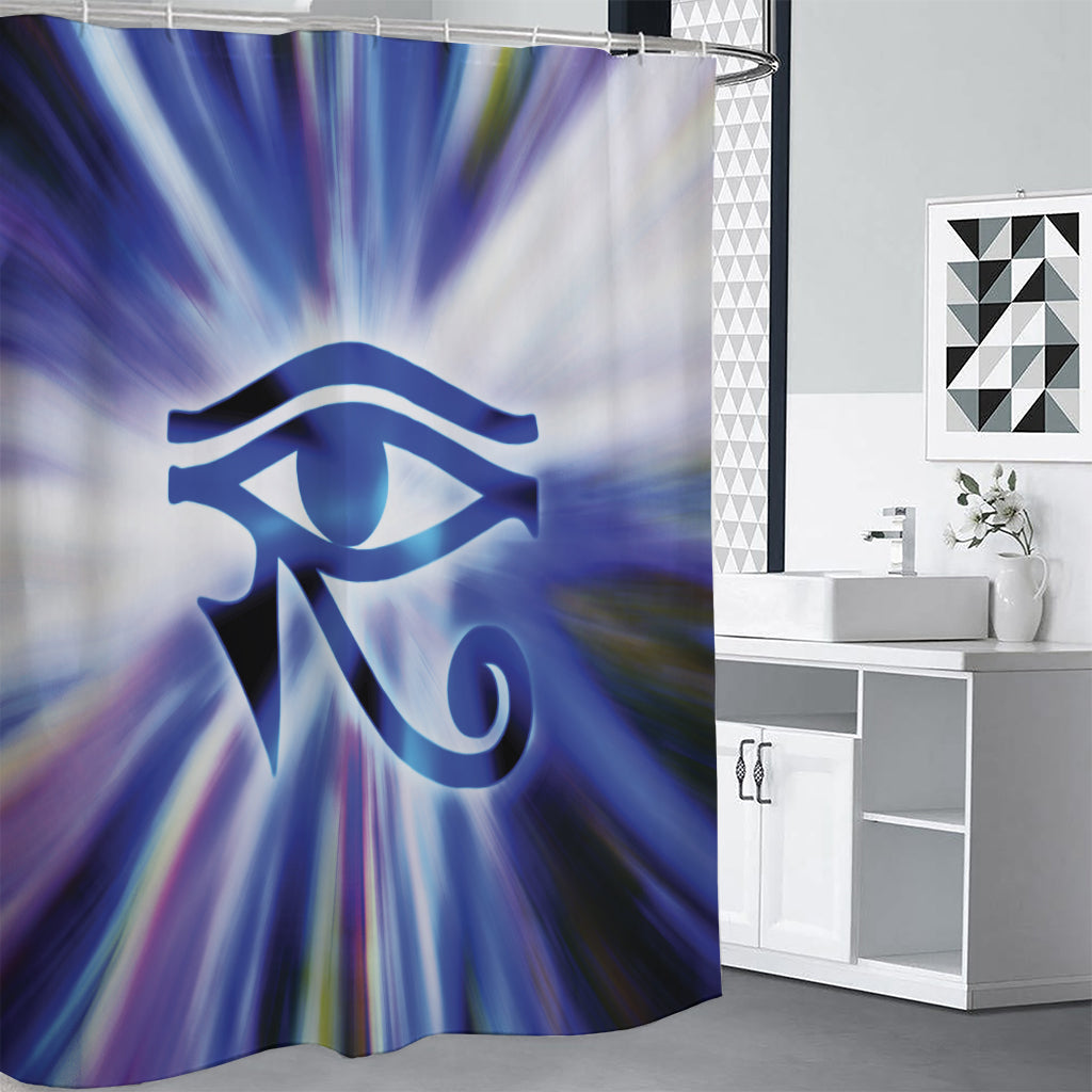 Egyptian Eye Of Horus Print Premium Shower Curtain