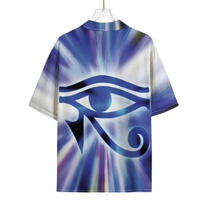 Egyptian Eye Of Horus Print Rayon Hawaiian Shirt
