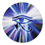 Egyptian Eye Of Horus Print Round Blanket