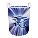 Egyptian Eye Of Horus Print Round Laundry Basket