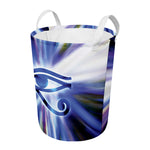 Egyptian Eye Of Horus Print Round Laundry Basket