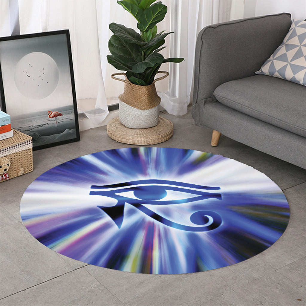 Egyptian Eye Of Horus Print Round Rug