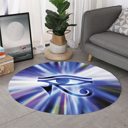 Egyptian Eye Of Horus Print Round Rug