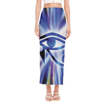 Egyptian Eye Of Horus Print Side Slit Maxi Skirt