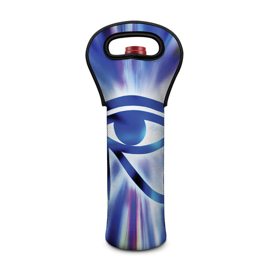 Egyptian Eye Of Horus Print Single Neoprene Wine Tote