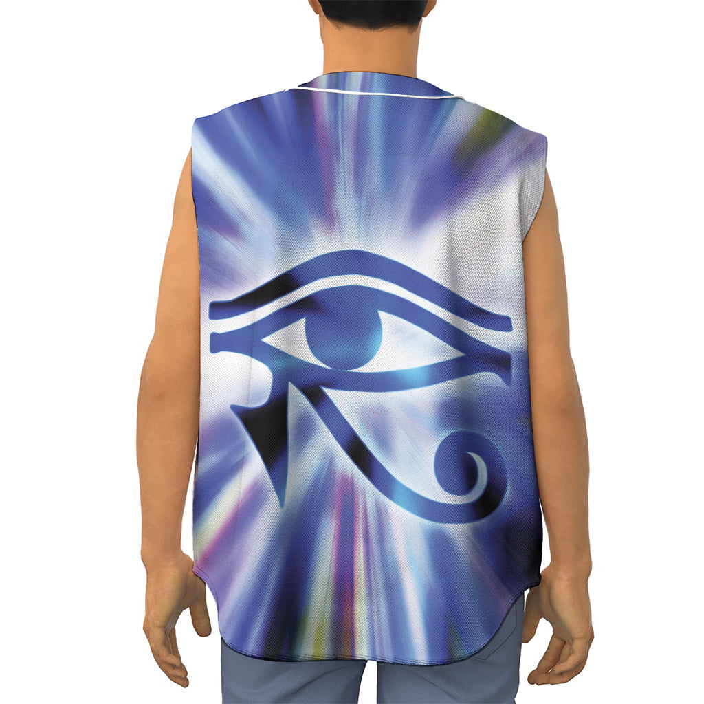 Egyptian Eye Of Horus Print Sleeveless Baseball Jersey