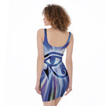 Egyptian Eye Of Horus Print Sleeveless Bodycon Dress